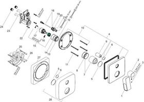 Einhebel-Wannenmischer AXOR URQUIOLA Unterputz stainless steel optic