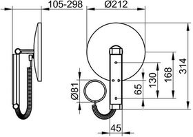 Keuco Kosmetikspiegel iLook_move d= 212mm bel Anschl-dose 12 V verchro. KEUCO