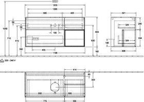 V&B Waschtischunterschrank FINION 1200x603x501mm Regal glos. wh glos. wh