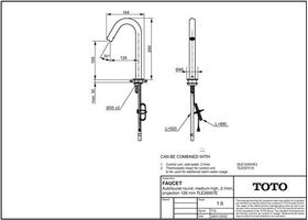 TOTO Automatikarmaturenauslauf rund, 2 l/min, Ausladung 126mm chrom