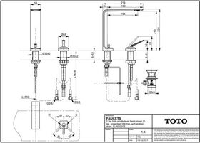 TOTO ZL 2-Loch Waschtisch-Einhandmischer Ausladung 164mm, Höhe 224mm chrom