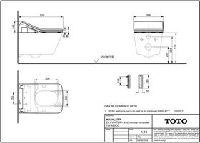 TOTO SX Washlet Dusch-WC ewater+ für SP Wand-WC CW552ERY we