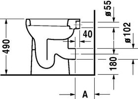 Duravit Stand-WC DURAPLUS SUDAN fl 360x465mm Abgang waagrecht pergamon