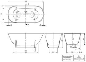 V&B Freistehwanne SOLO ANTHEUS 1550x750mm stone white