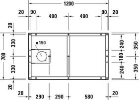 Duravit Fußgestell für Duschwanne Tempano 1200x700mm