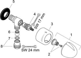 HG Schlauchanschluss FIXFIT E STOP m Abstellventil u Rückflussv. chrom