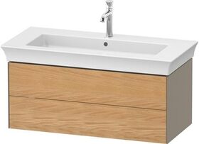 Duravit Waschtischunterbau WHITE TULIP 984x410mm 2 Sk Ei na mass /steingrau hgl