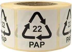 Etiketten f.Italien Maße 35x35mm Haftfolie weiß SK Aufdruck 22 PAP (Papier) - VPE: 2