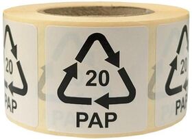 Etiketten f.Italien Maße 35x35mm Haftpapier weiß SK Aufdruck 20 PAP (Wellpappe) - VPE: 2