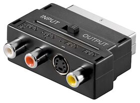 Scart zu Composite Audio Video und S-Video Adapter, IN/OUT, Scart-Stecker(21-Pin)- VPE: 1