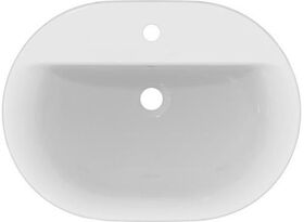 IDS Einbauwaschtisch CONNECT ov 1 Hahnloch mit Überlauf 620mm weiß IDEAL STANDARD