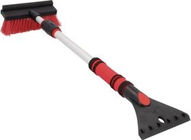 Eisschaber mit Schneebesen 2in1 Teleskop Eisschabkante 115 mm Länge 60 cm schwarz-rot rutschfester Griff NIgrün