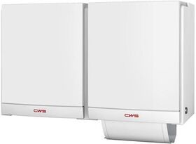 CWS Stoffhandtuchspender Paradise DUO mit Schloss, vormontiert mit Panel, weiß