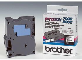 P-touch Schriftbandkassette TX241 laminiert 18mmx15,4m sw auf ws