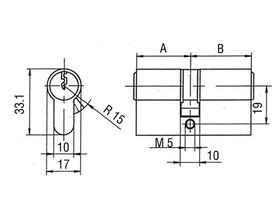 Profildoppelzylinder PZ 8800 27/27mm Anz.Schlü.3 versch.-schl.BKS