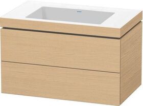 Duravit Waschtischset L-CUBE 800x480mm 2 Schubk o HL we hgl ES NB Mi.