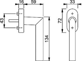 Fenstergriff Stock.0140/US956 Alu.F1/naturf.32-42mm Secustik®/VarioFit® Stand.