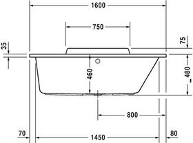 Duravit Rechteck-Whirlwanne DURASTYLE 130 l 160x70 we 1 RS rechts Jet-System