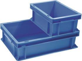 Transportbehälter L600xB400xH120mm blau PP Muschelgr.Seitenwände geschl.TECWERK