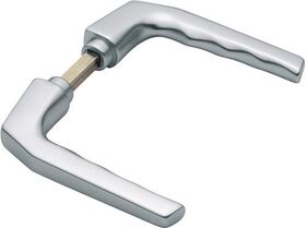 Türdrückerpaar Frankfurt 117L Alu.F1 o.Rosetten 4-KT.8mm HOPPE
