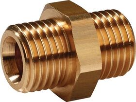 Doppelgewindenippel MS AG G 1/4xG 1/4 Zoll SW 17mm PROMAT - VPE: 10