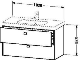 Duravit Waschtischunterbau BRIOSO Griffe chr 563x1020x469mm lichtblau matt