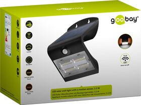 LED-Solar-Wandleuchte mit Bewegungsmelder, 3,2 W, schwarz- VPE: 1