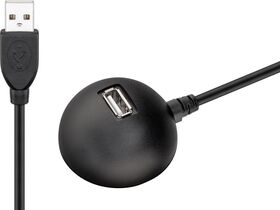 USB 2.0 Hi-Speed-Verlängerungskabel mit Standfuß, schwarz, 1.5m- VPE: 1