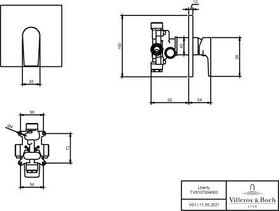 V&B Fertigmontageset LIBERTY EH-Brauseb 150x150x54mm chrom