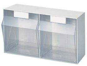 Klarsichtmagazin H353xB600xT306mm 2 x F Ku.weiß LOCKWEILER