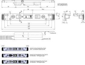 Schließteil DUO-Bolzenriegel F-St.33mm re.silberf.FUHR