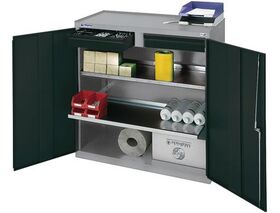 Werkzeug-/Beistellschrank H1000xB1000xT500mm 1Schubl.2BD grau/blau STUMPF