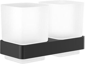 Emco Doppelglashalter LOFT Wdmod. Kristallglas satiniert schwarz EMCO