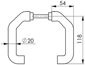 Türdrückerlochteil 476L LM F1/silberf.Schlosskästen gekr.4-KT.8mm AMF