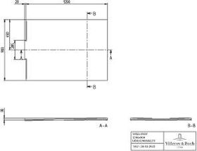 V&B Duschwanne WALLWAY R-eck fl. Einbau 1200x900x30mm anthrazit