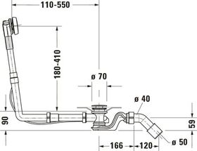 Duravit Ab-/Überlaufgarnitur QUADROVAL chrom