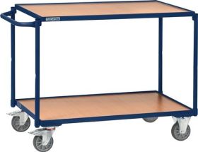 Tischwagen 2 Ladeflächen L1000xB600mm saphirblau Trgf.300kg Bügel waager.TECWERK