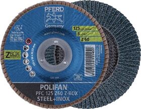 Fächerscheibe POLIFAN Z BOX D.125mm K.Z-60 kon.INOX ZK Box á 10 St.PFERD - VPE: 10