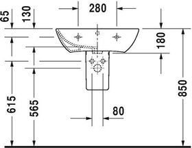 Duravit Waschtisch ME by Starck m ÜL m HLB 600x460mm 3 HL we seidenmatt
