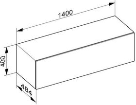 Keuco Abdeckplatte EDITION 90 1402x6x486mm f Sideboard 1400mm schiefer KEUCO