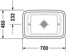 Duravit Aufsatzbecken PURAVIDA + o ÜL HLB 700x465mm geschli o HL weiß