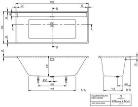 V&B Einbauwanne COLLARO 170x75 m Ab u ÜLgarnitur gold we