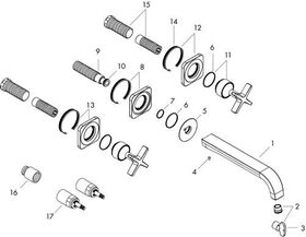 3-Loch Waschtischarmatur AXOR CITTERIO E DN 15 UP m Ros. f Wd-mon brushed nickel