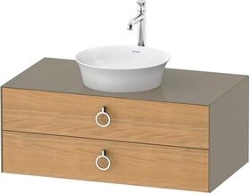Duravit Waschtischunterbau WHITE TULIP 1000x550mm 2 Sk Ei na mass /steingrau hg