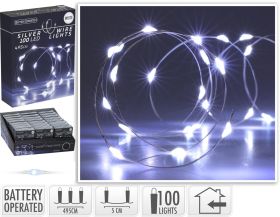 LED Lichterkette Silberdra.100 - 24 VPE