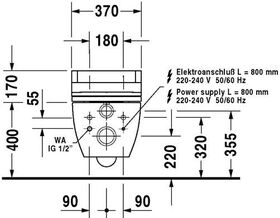Duravit Wand-WC HAPPY D.2 RIMLESS tief, 365x620mm, SensoWash weiß WG