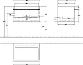 V&B Waschtischunterschrank VENTICELLO 753x420x502mm Griff chr White Matt