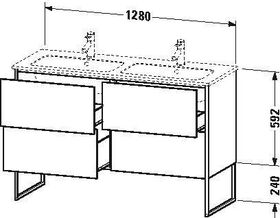 Duravit Waschtischunterbau XSQUARE 832x1280x478mm betongrau matt