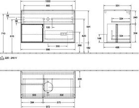 V&B Waschtischunterschrank FINION 1000x603x501mm Regal glos. wh glos. wh