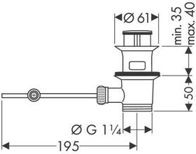 HG Ablaufventil DN 32 polished nickel